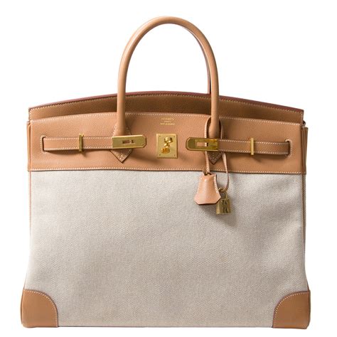 hermes leather and toile birkin canvas travel bag|hermes birkin 40cm.